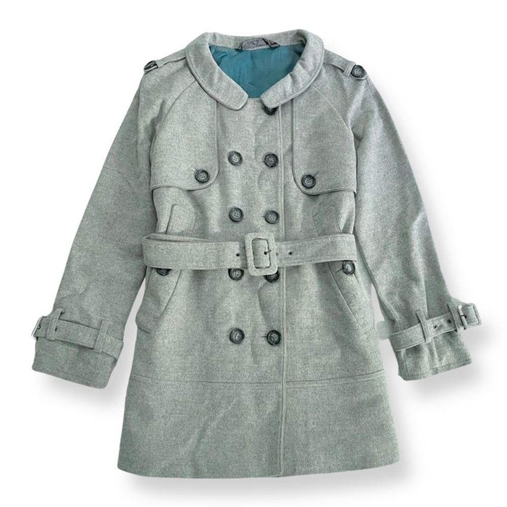 British Classic 90% Wool / Cashmere Blend Double Breasted Trench Coat / Pea Coat